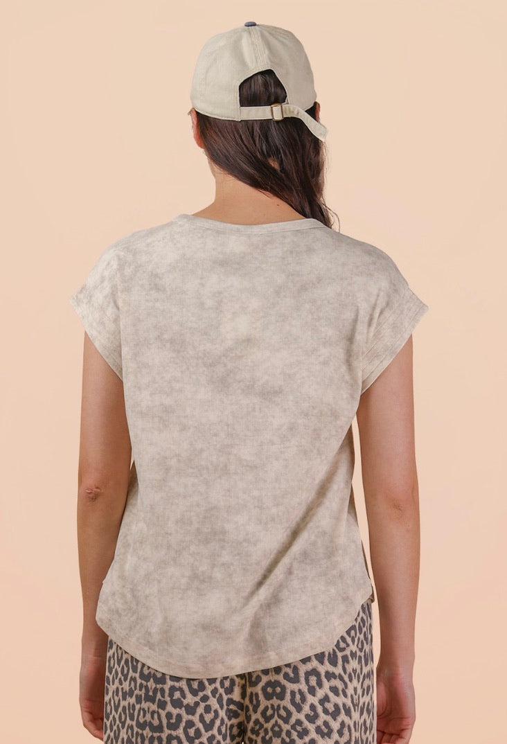 Cream Washed Knit Casual Comfy Top