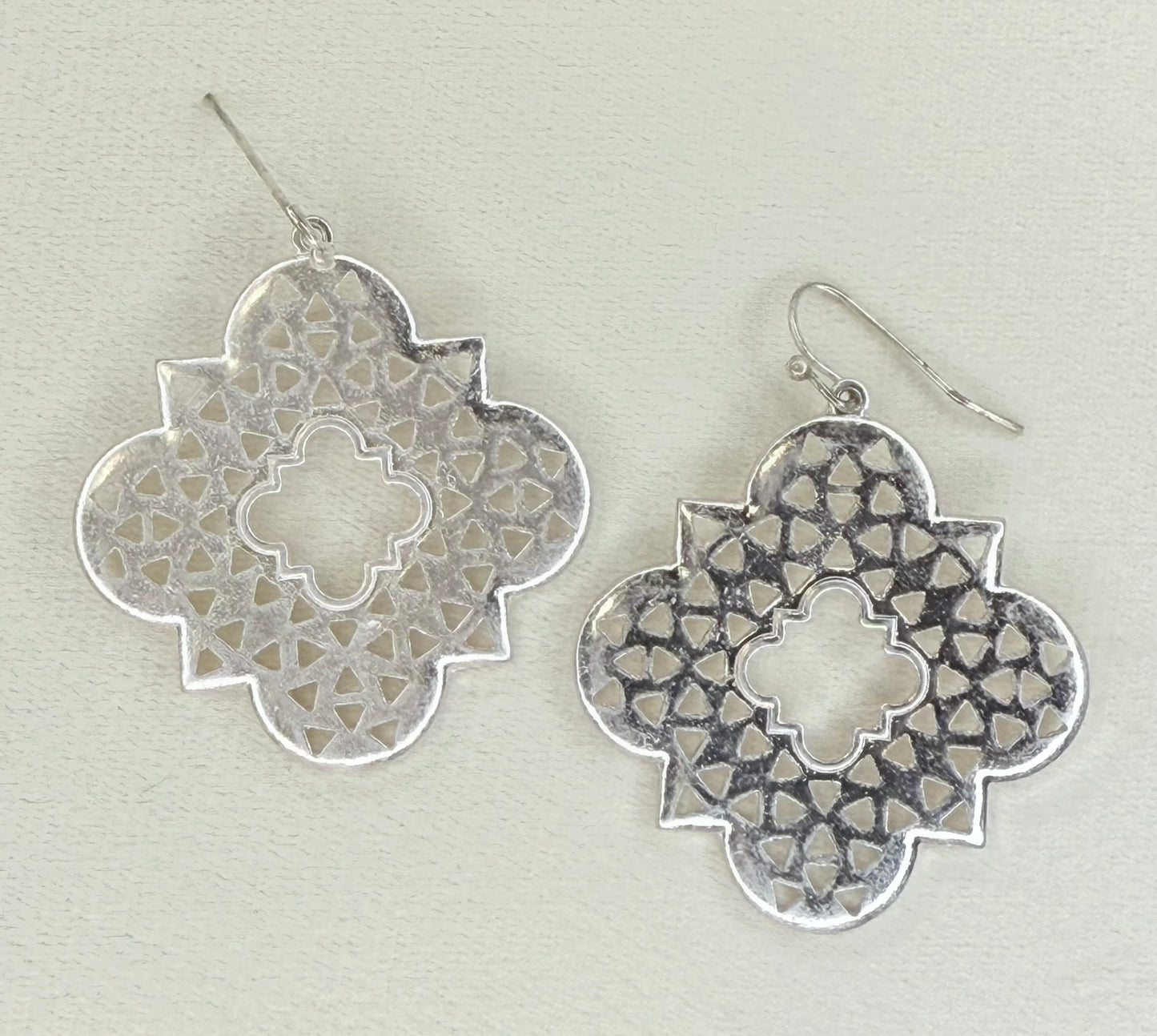 Silver Mandala drop Earrings