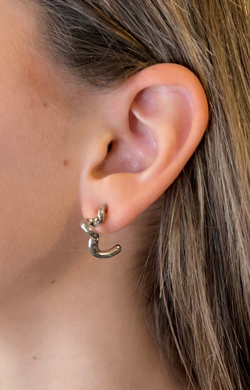Silver Gold Dipped Hoop Earrings