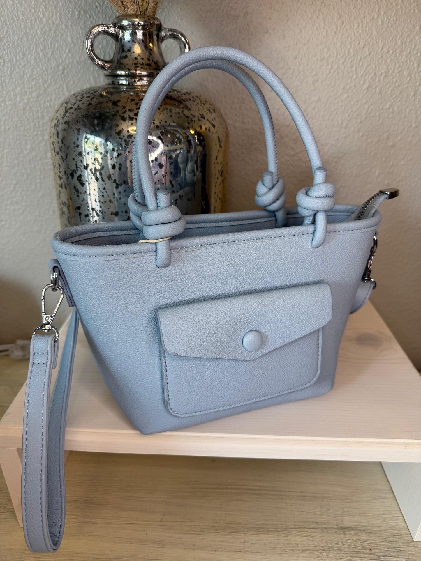 Baby Blue Satchel Bag