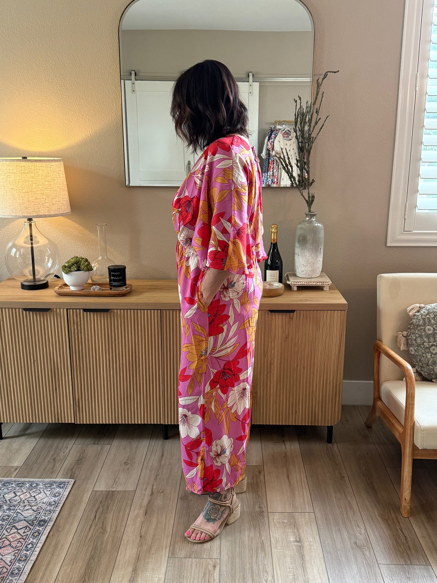 Dolman Lilac Printed Jumpsuit