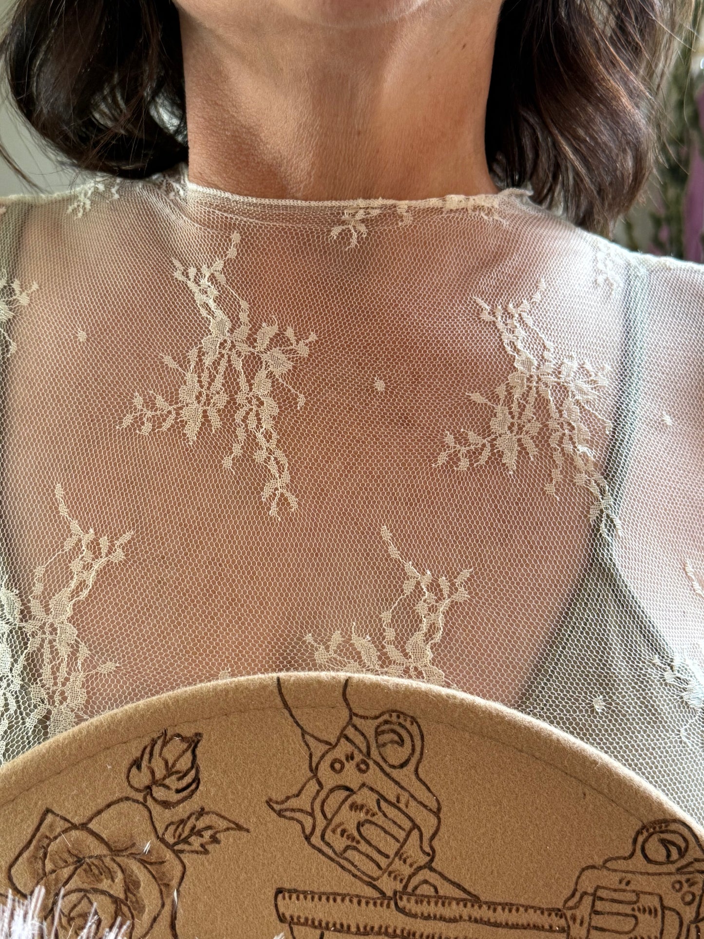 All-Over Sheer Lace Layering Top