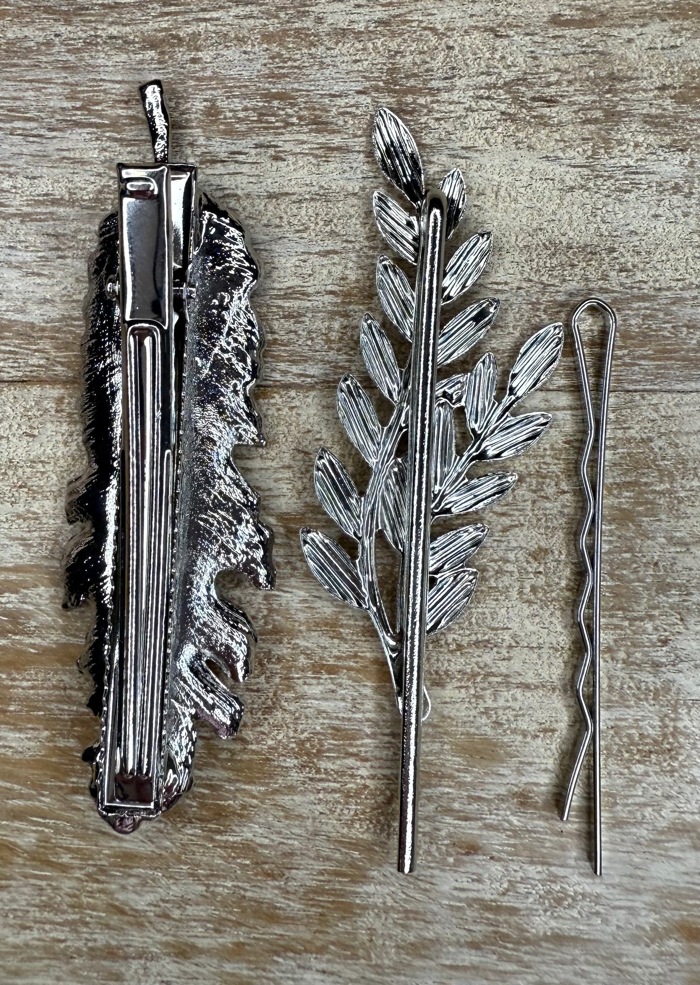 Silver & Gold Leaf Hair Clips