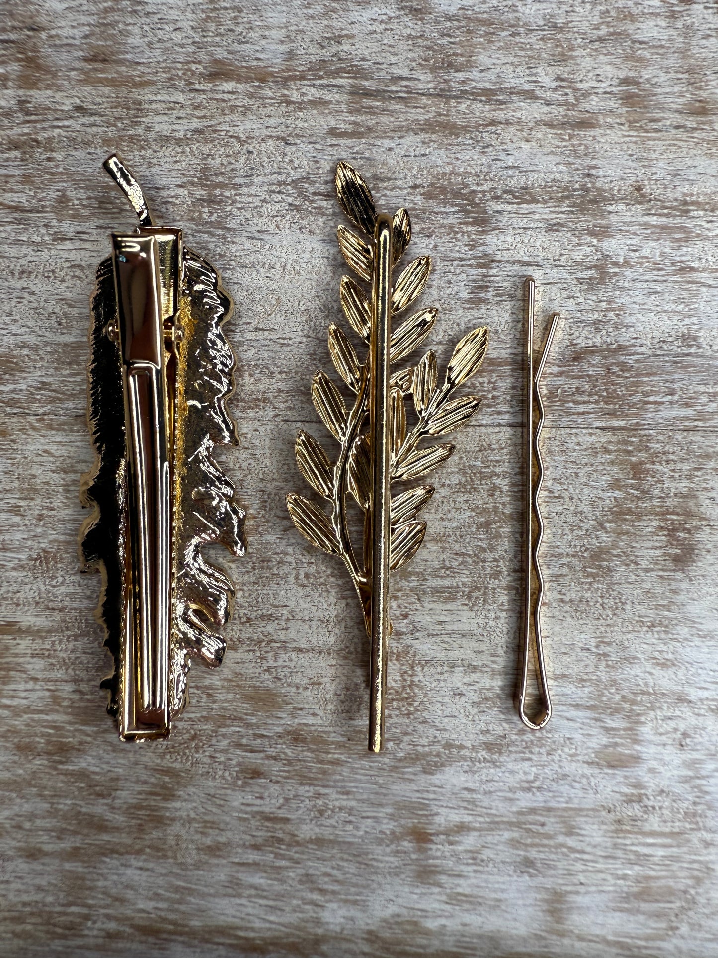 Silver & Gold Leaf Hair Clips