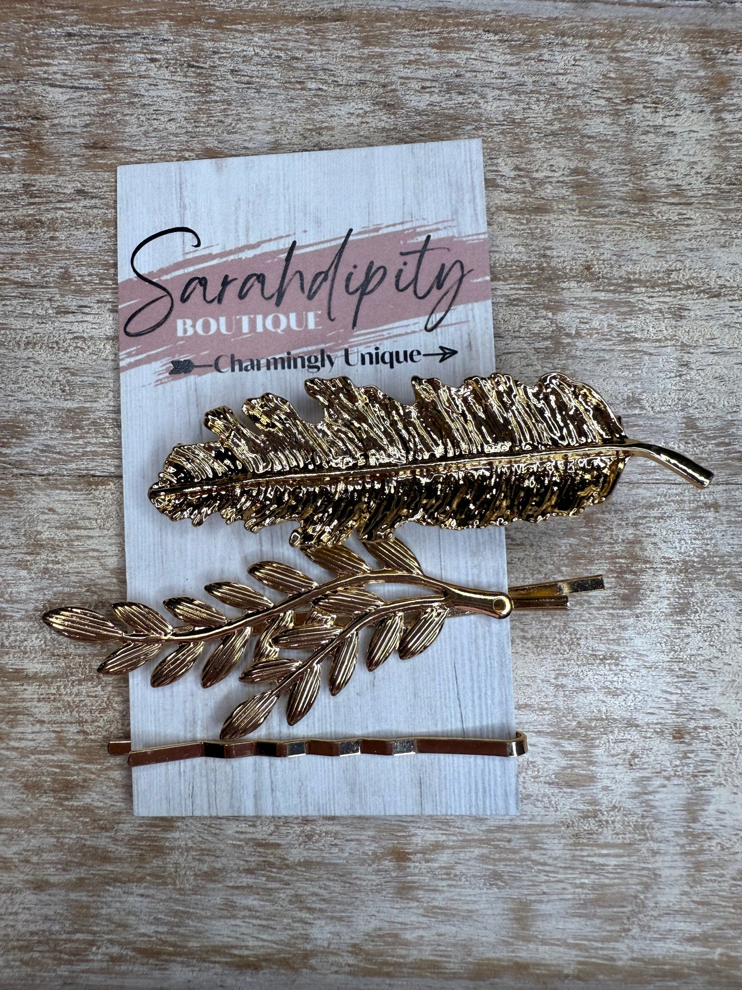 Silver & Gold Leaf Hair Clips