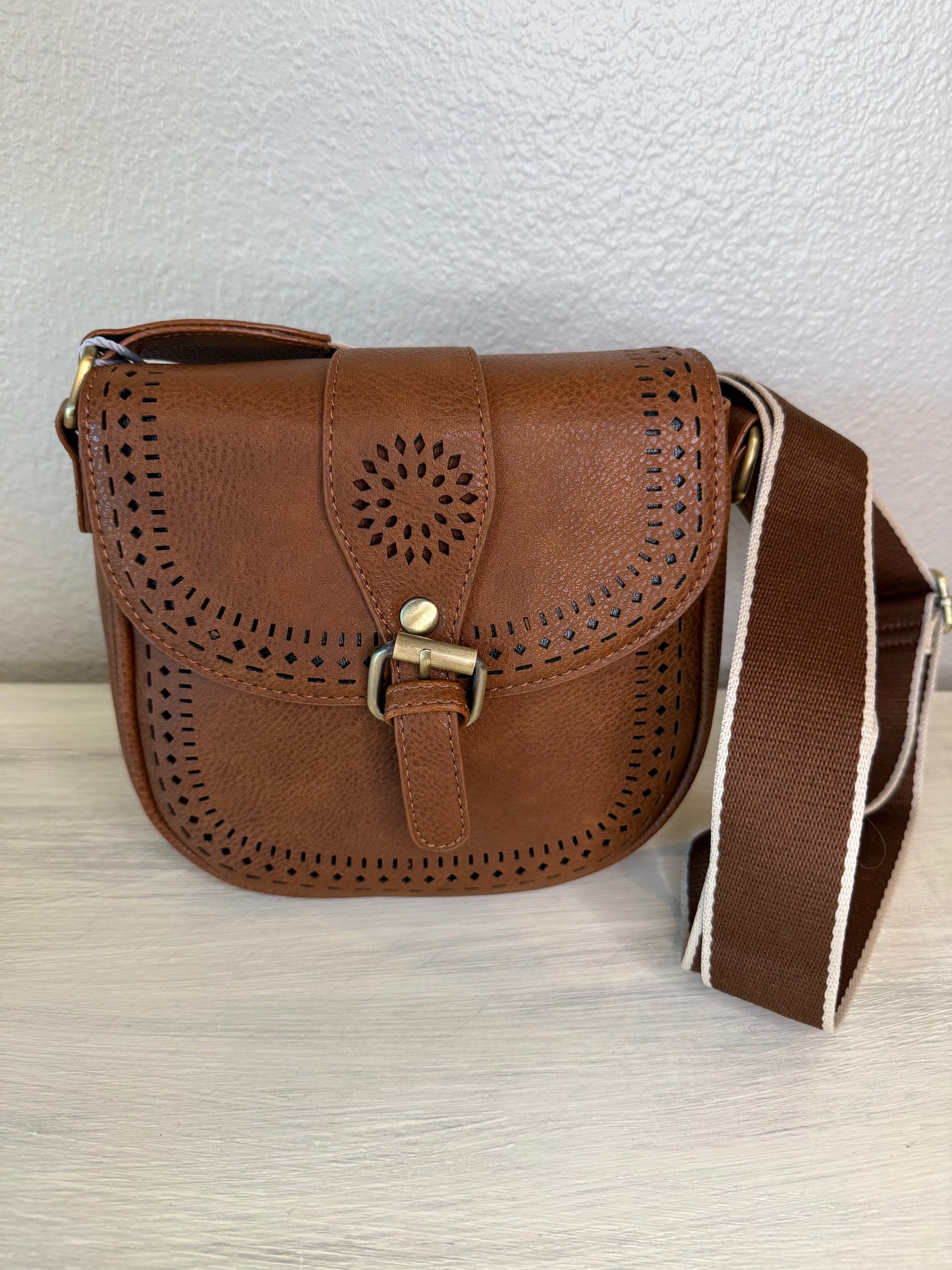 Detailed Crossbody Small Brown Purse