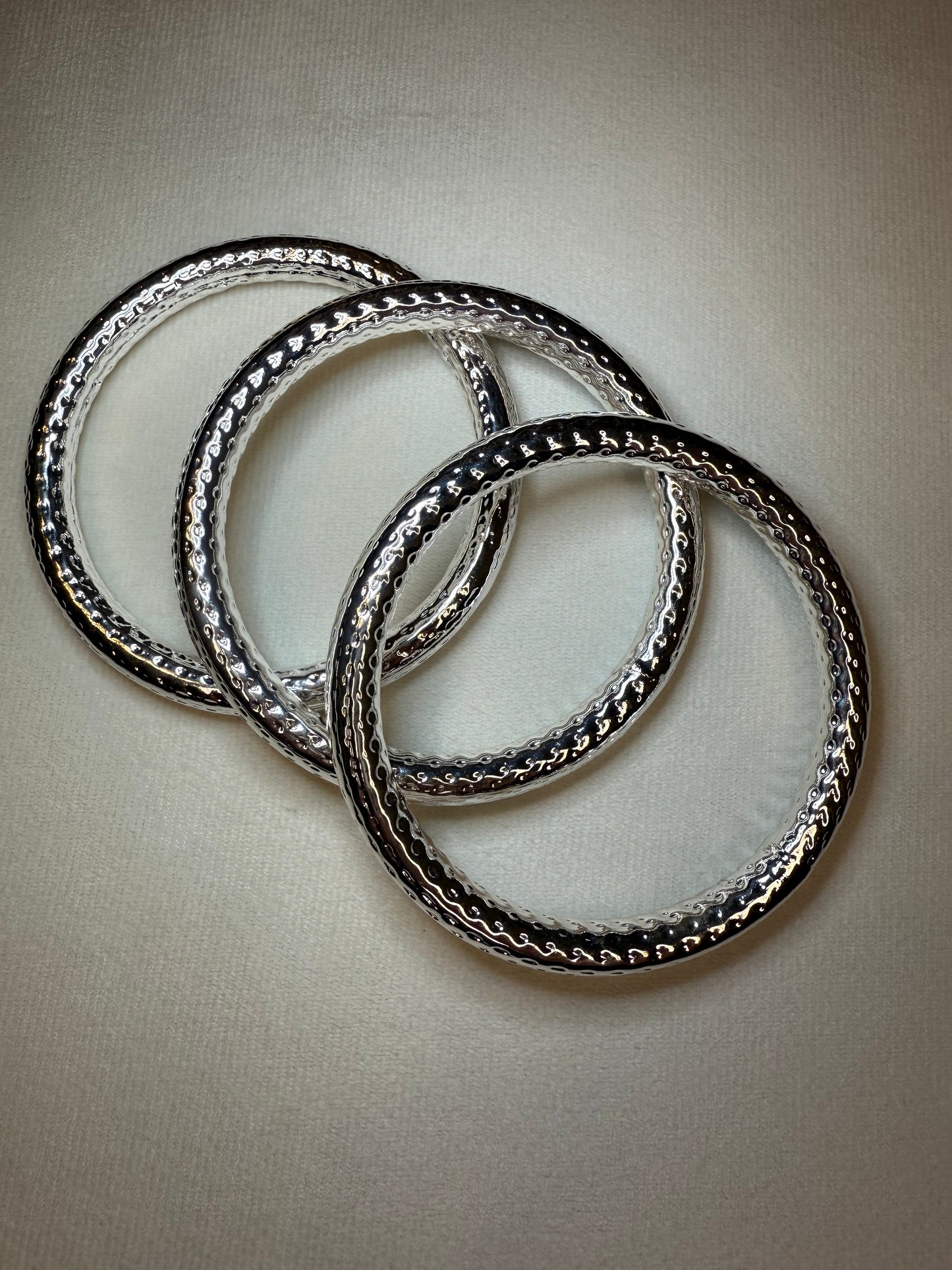 Silver Bangle Bracelet Set
