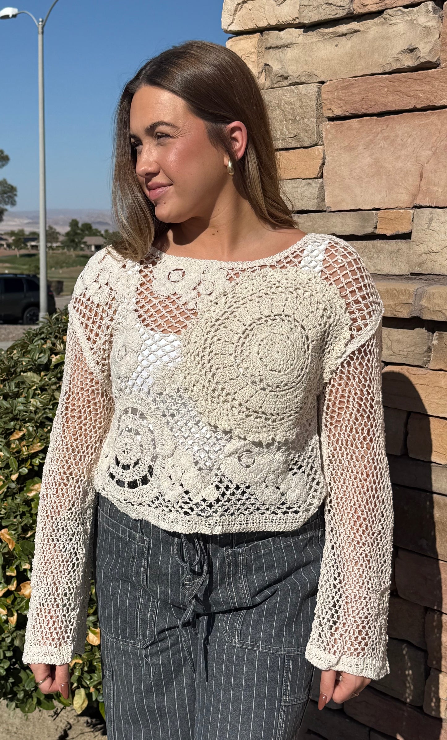 Boho Crochet Knit Pull Over