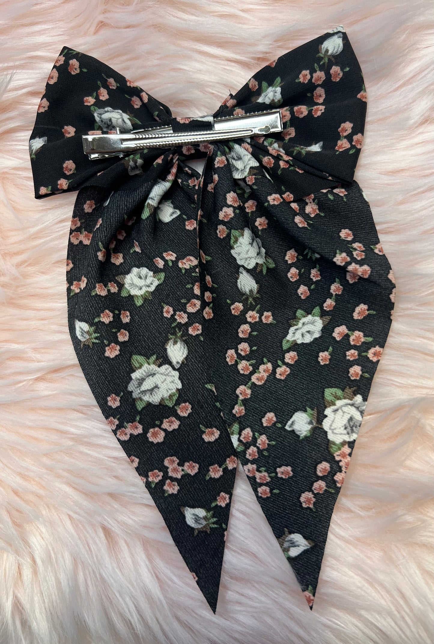 Floral Bow Hair Clip