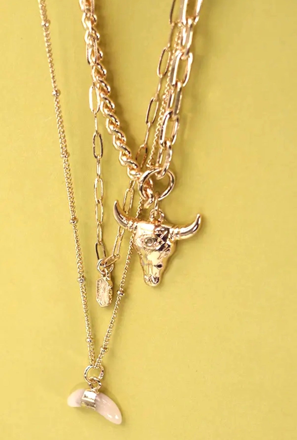 Bull Horn Multi Layer Necklace
