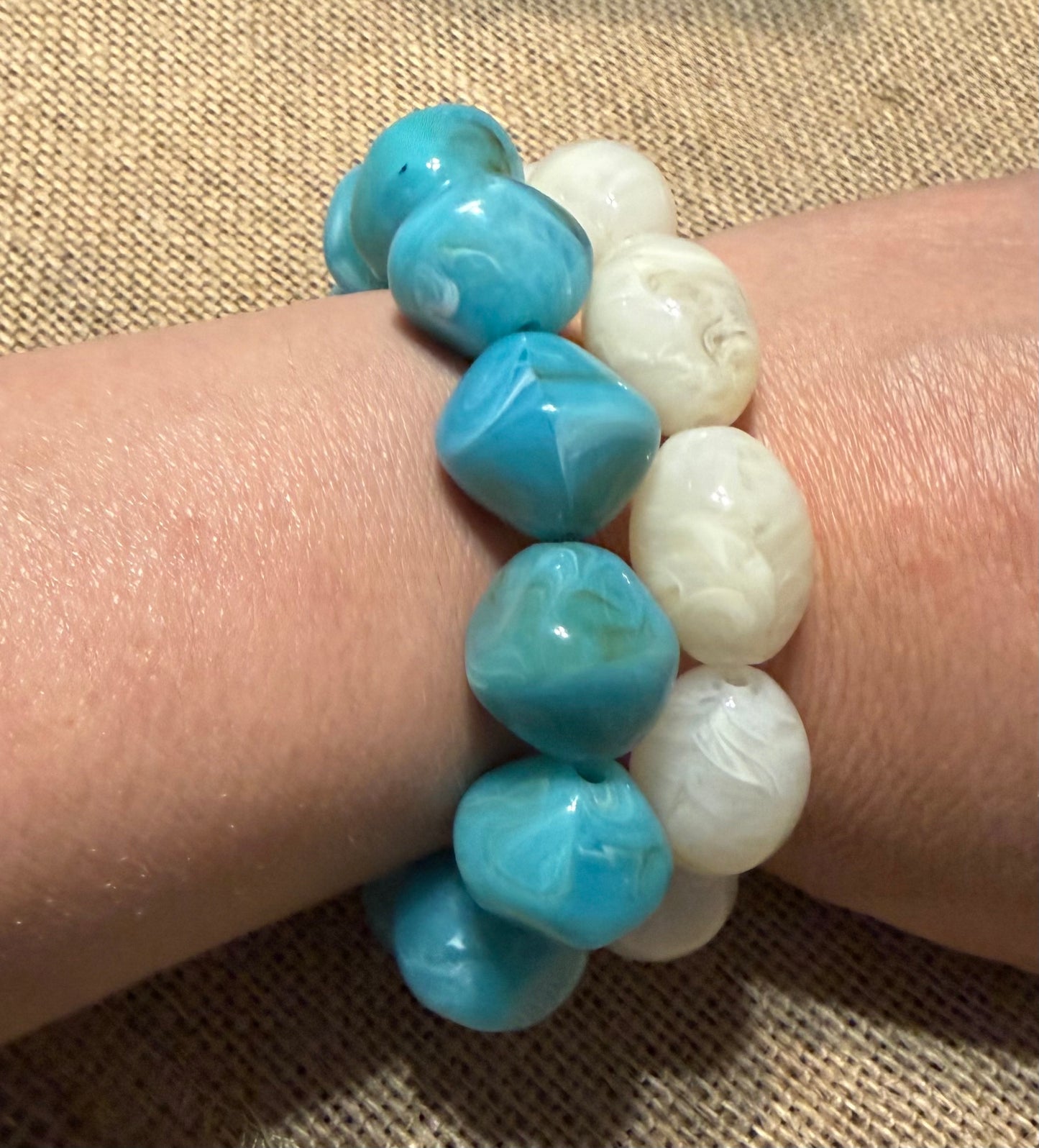 Acrylic Blue Bracelet Set