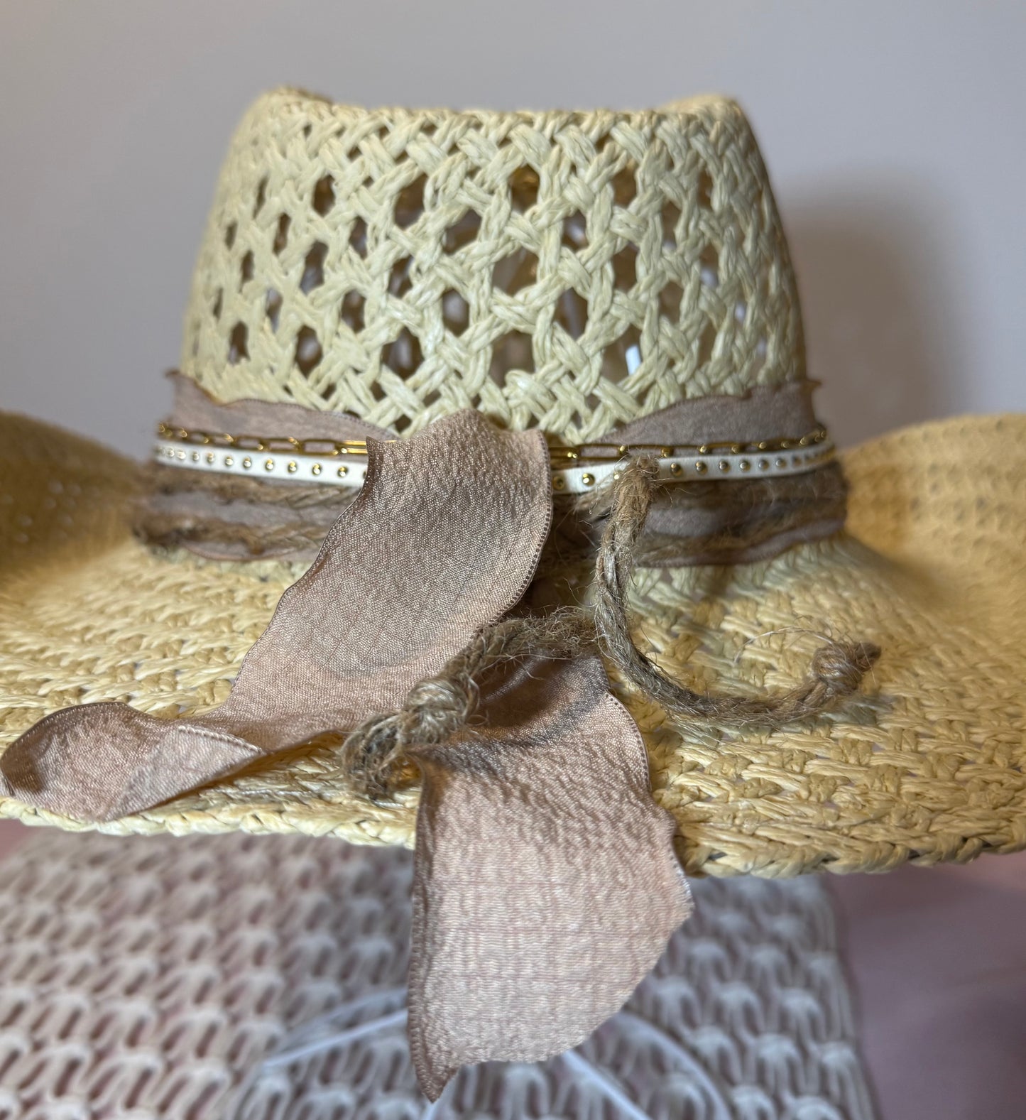 Turquoise/ Green Seashell Coastal Cowgirl Hat