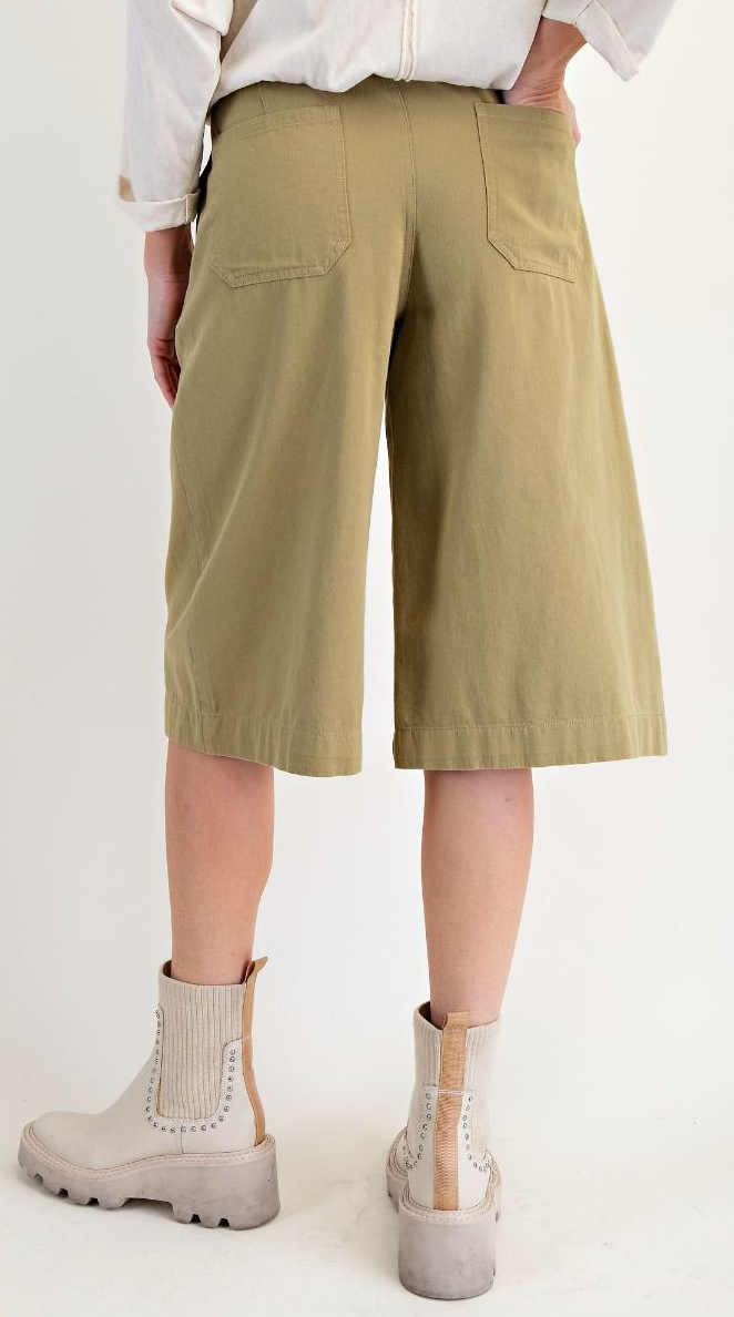TWILL CAPRI PANTS