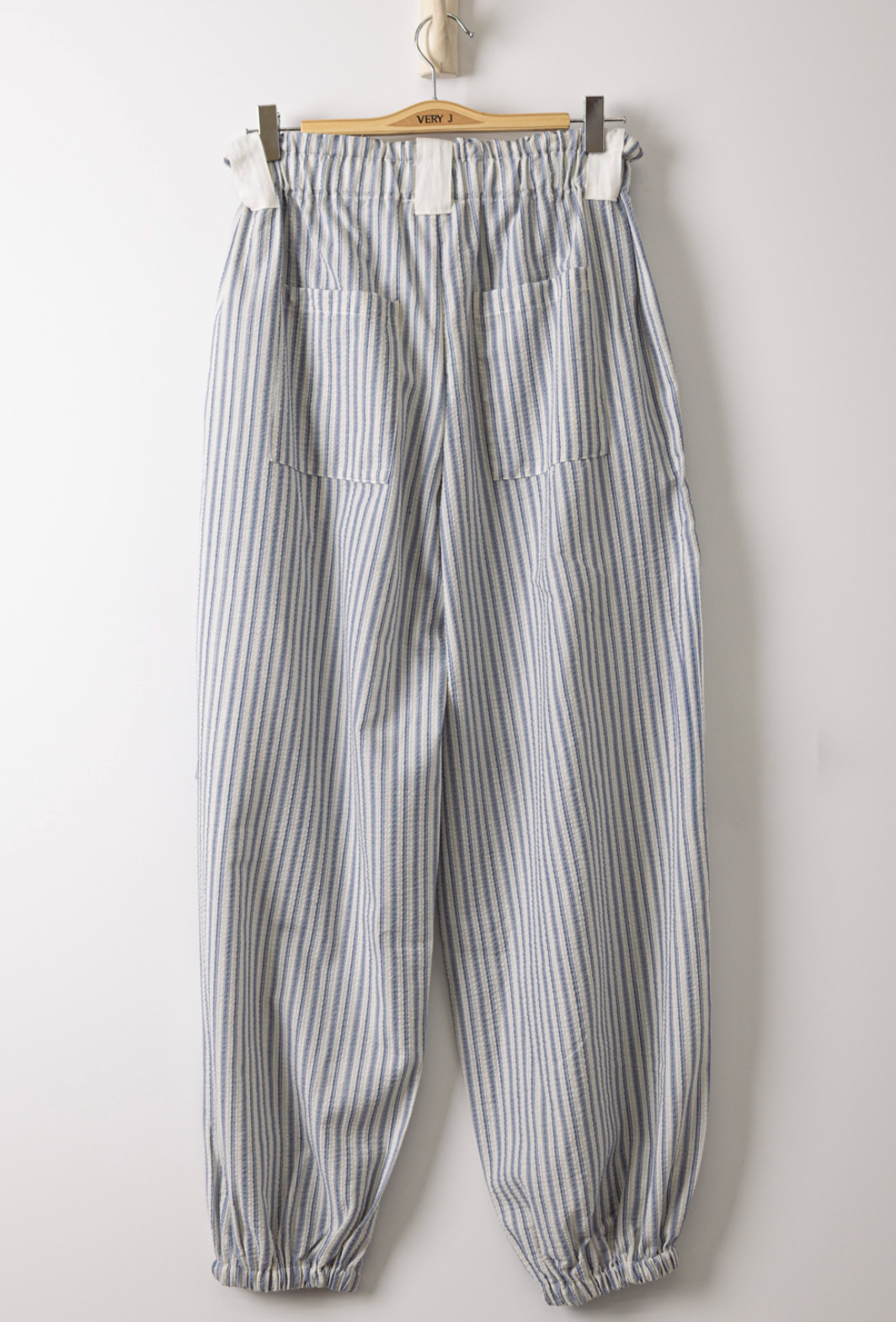 Textured Striped Pants
