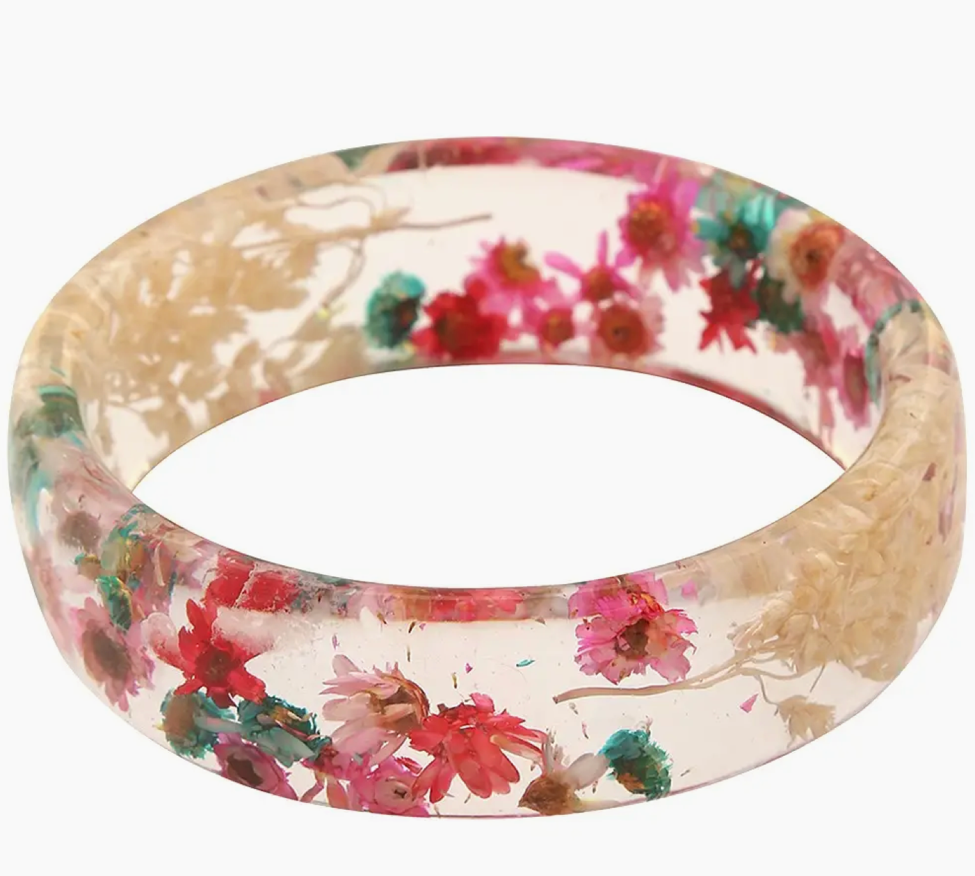Floral Resin Bangle Bracelet