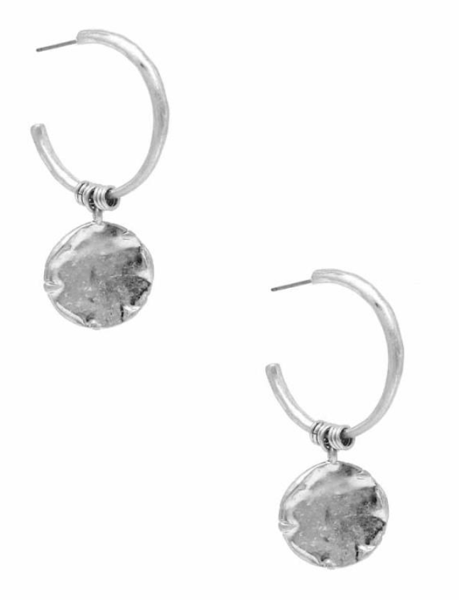 Huggie Metal Round Dangle Earring