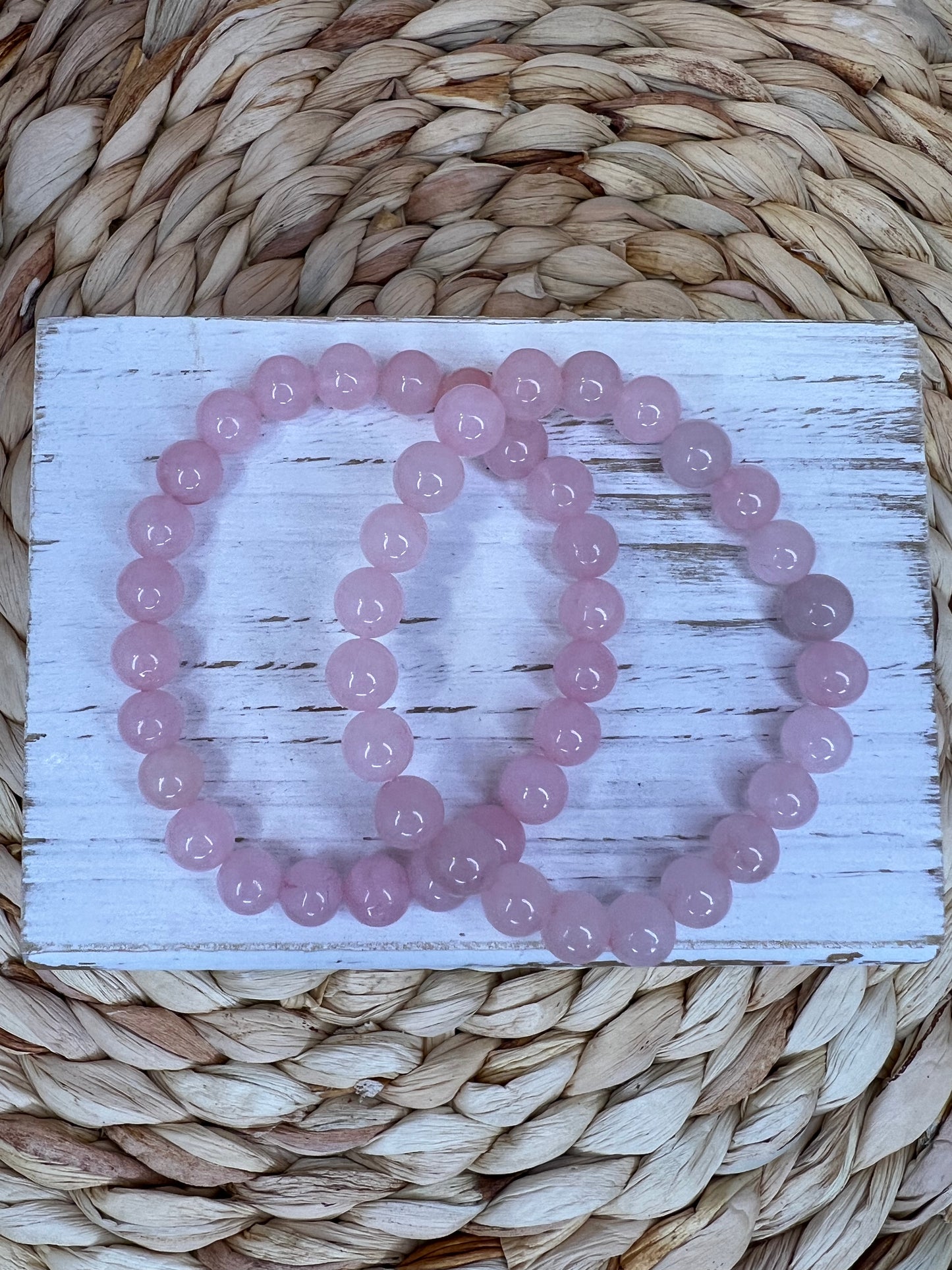 Genuine Semi-Precious Rose Quartz Bracelet