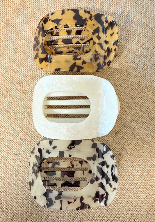 Jumbo Lay Flat Oval Hair Claw Clips