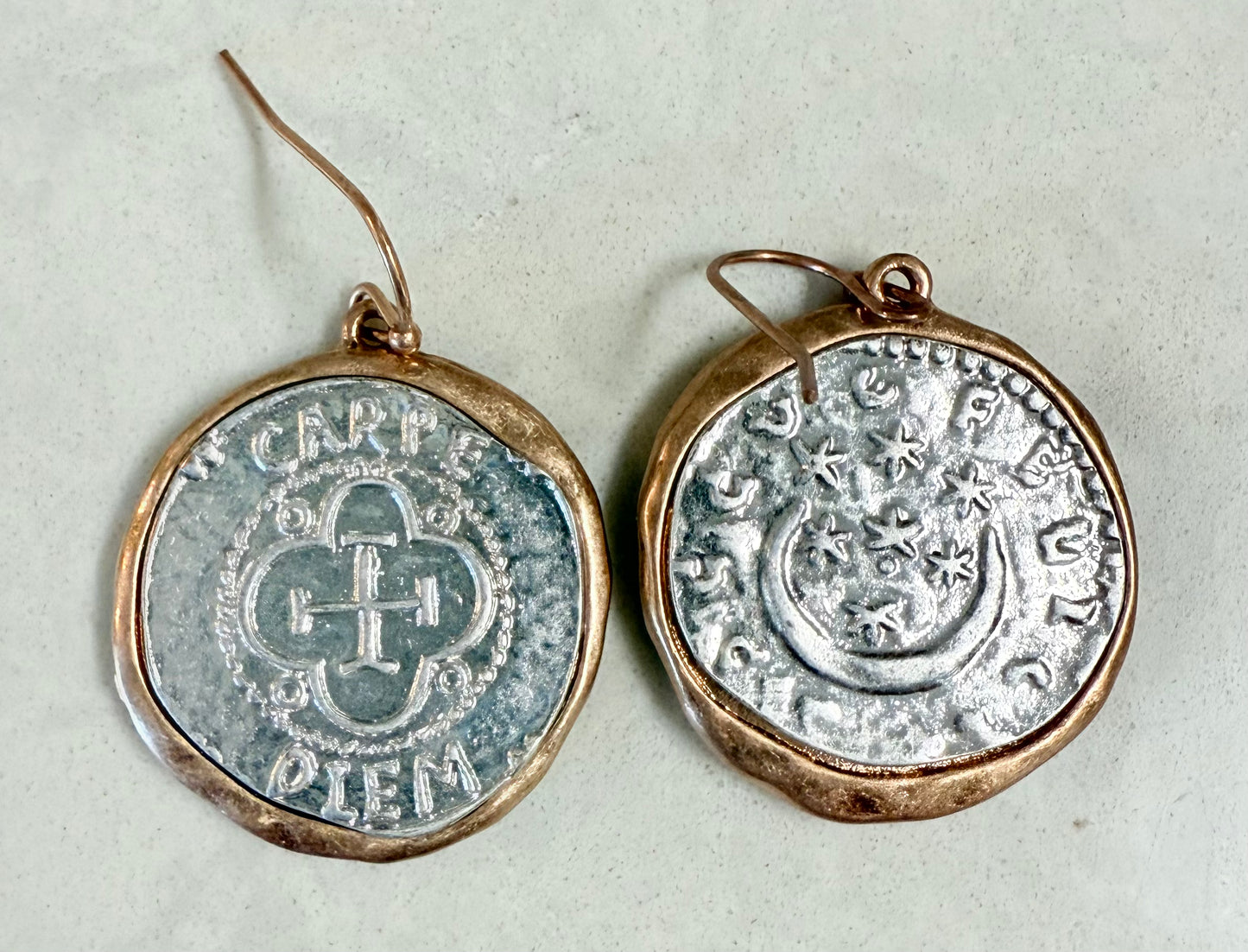 Seize the Day Silver and Rose Gold Earrings