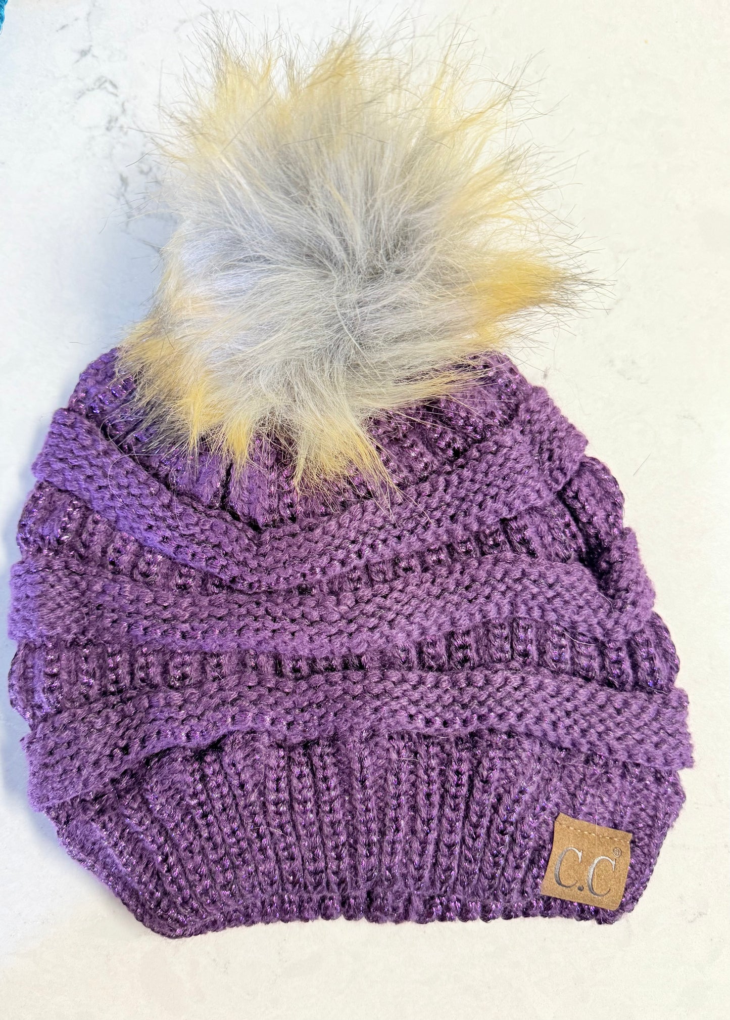 Metalic Pom Pom Beanie