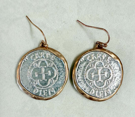 Seize the Day Silver and Rose Gold Earrings