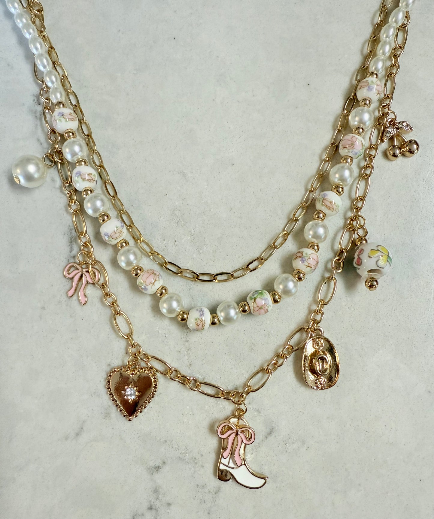 Country Gold Charm Necklace