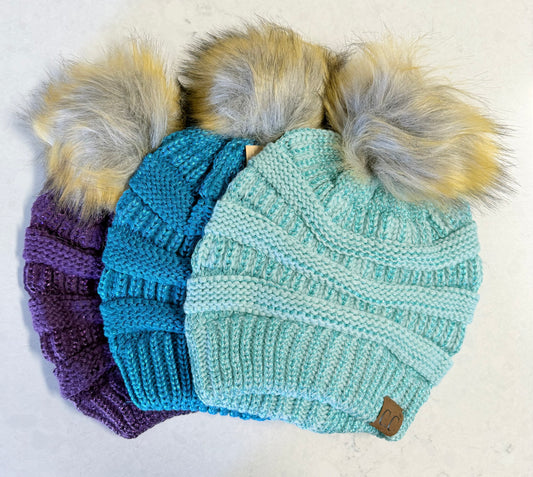 Metalic Pom Pom Beanie
