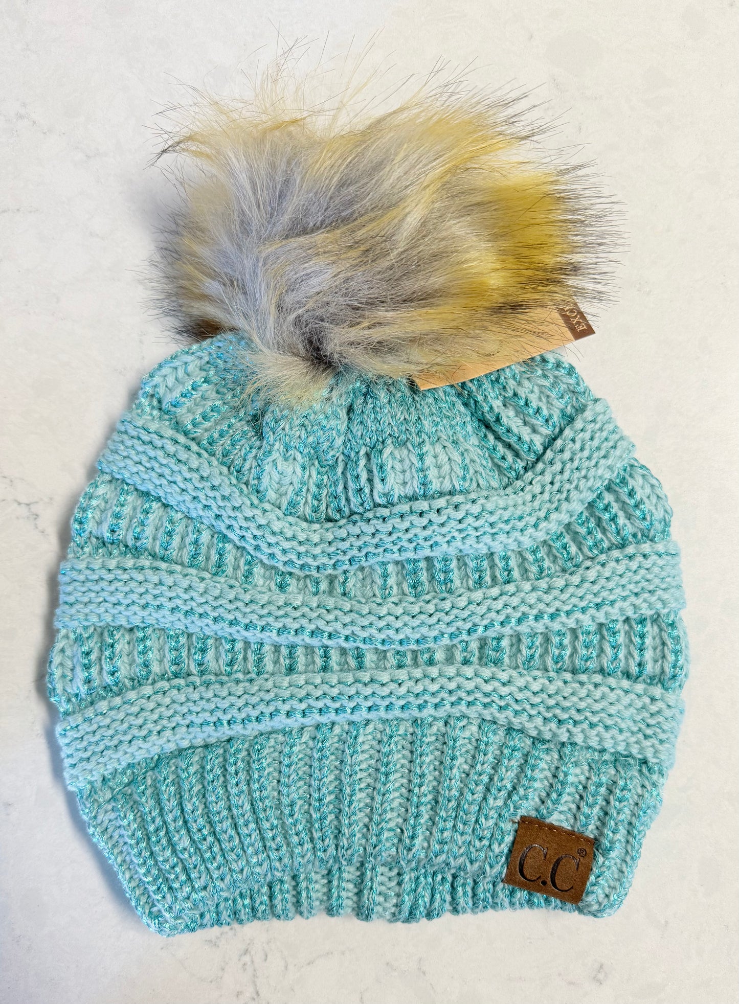 Metalic Pom Pom Beanie