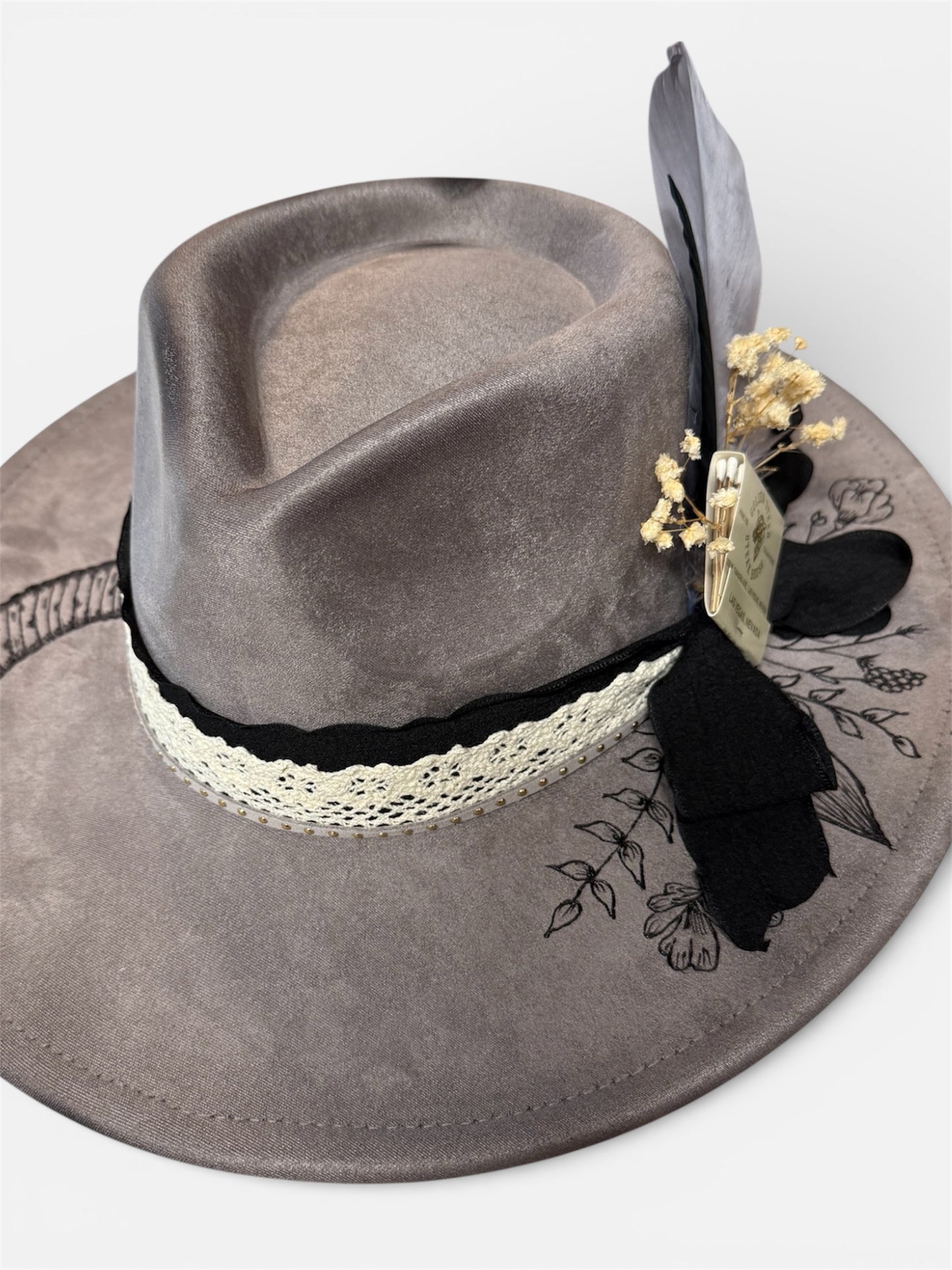 Bull Skull Blue Fedora Hat