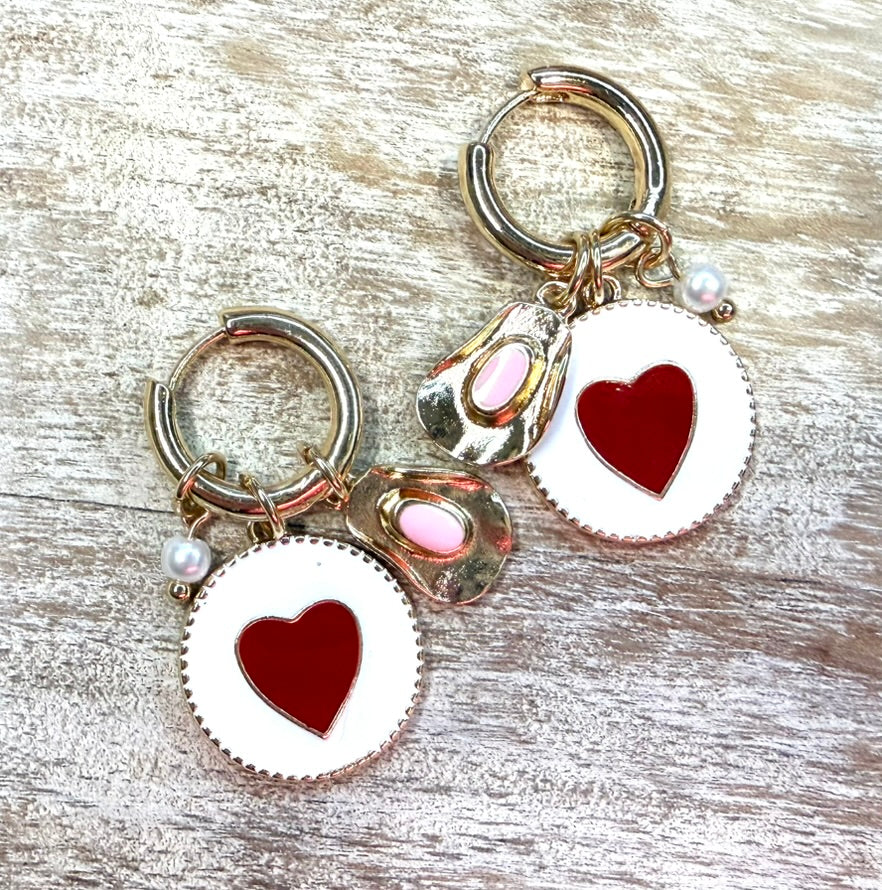 Gold Dipped Hypoallergenic Hoop Heart Earrings