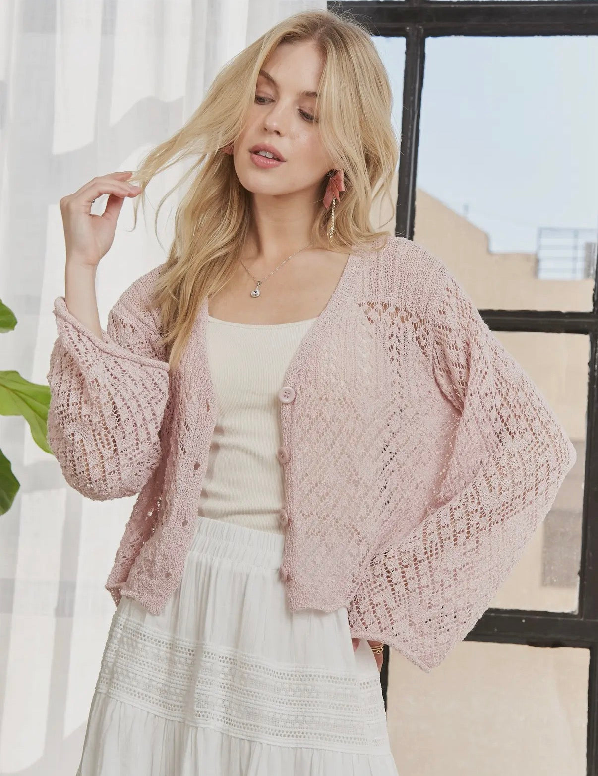 Blush Crochet Cardigan