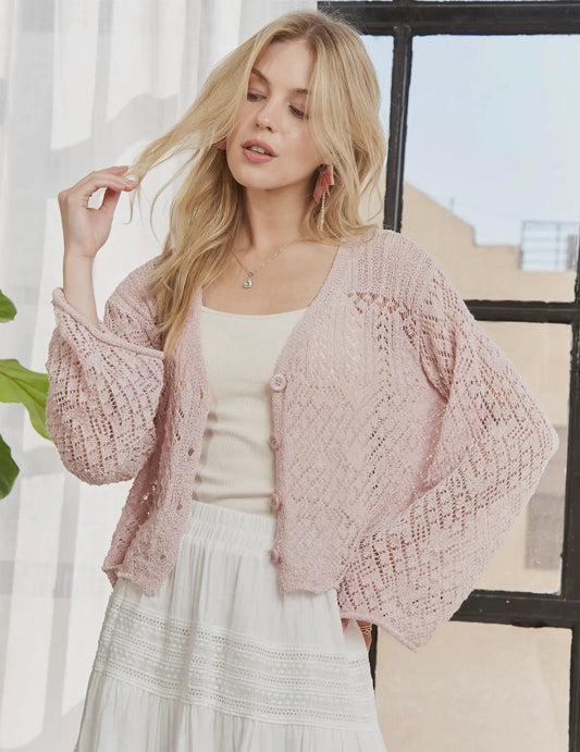 Blush Crochet Cardigan