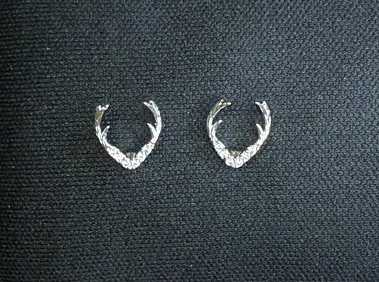 Cubic Zirconia Antler Earrings
