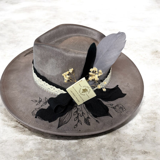 Bull Skull Blue Fedora Hat