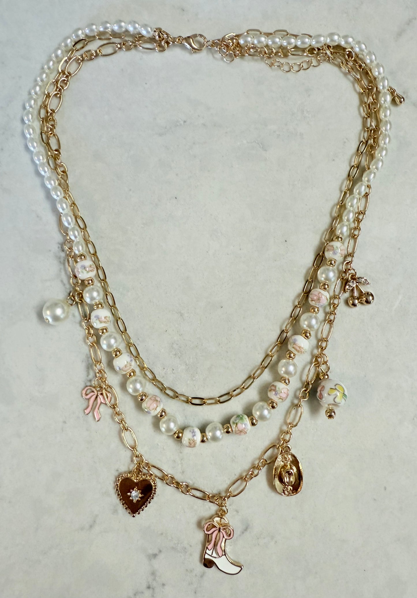 Country Gold Charm Necklace