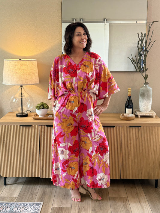 Dolman Lilac Printed Jumpsuit