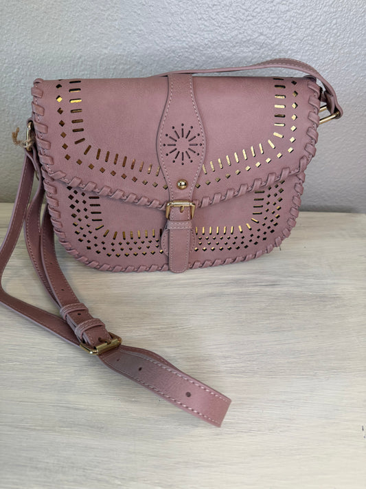 Blush with Gold Accent Crossbody Purse