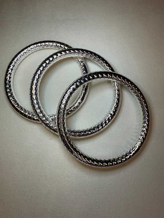 Silver Bangle Bracelet Set
