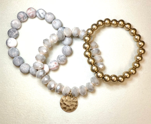 Stone, Beaded Bracelet Set