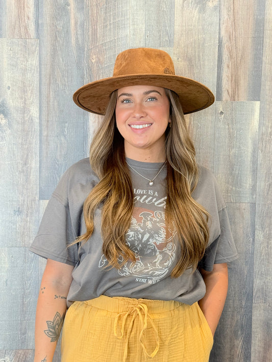 Oversized Cowboy Graphic Knit Top