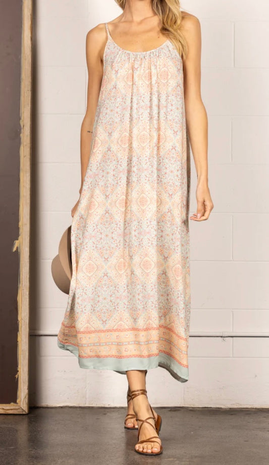 Boho Peach Maxi Dress