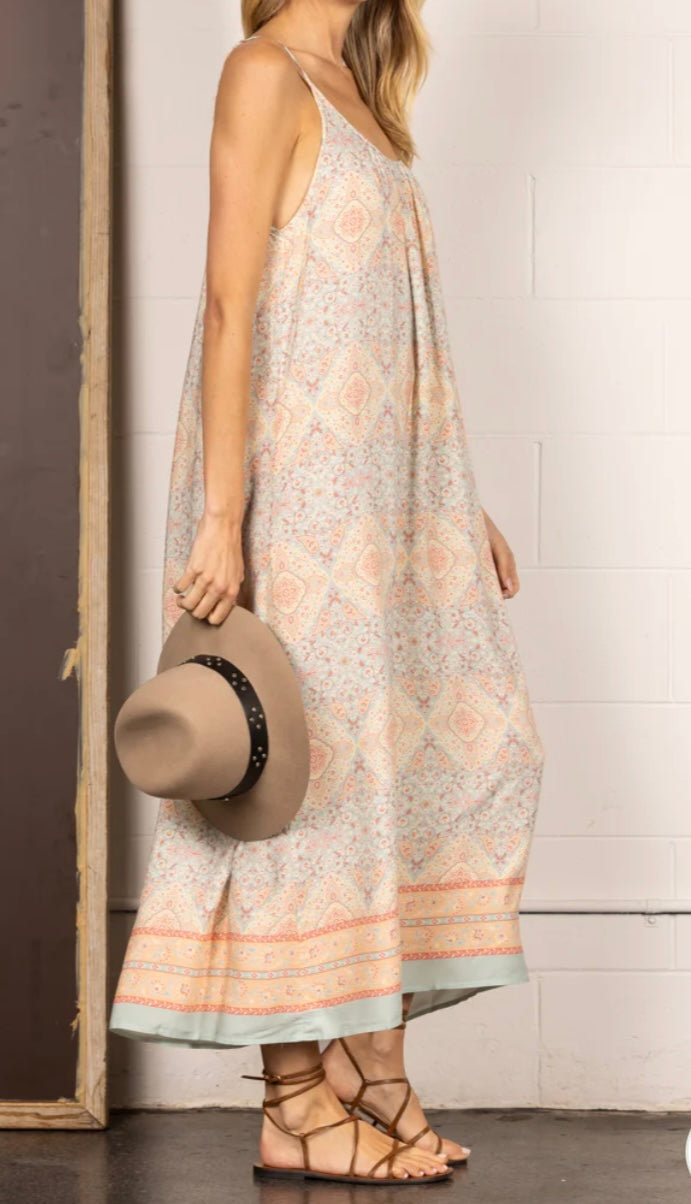 Boho Peach Maxi Dress