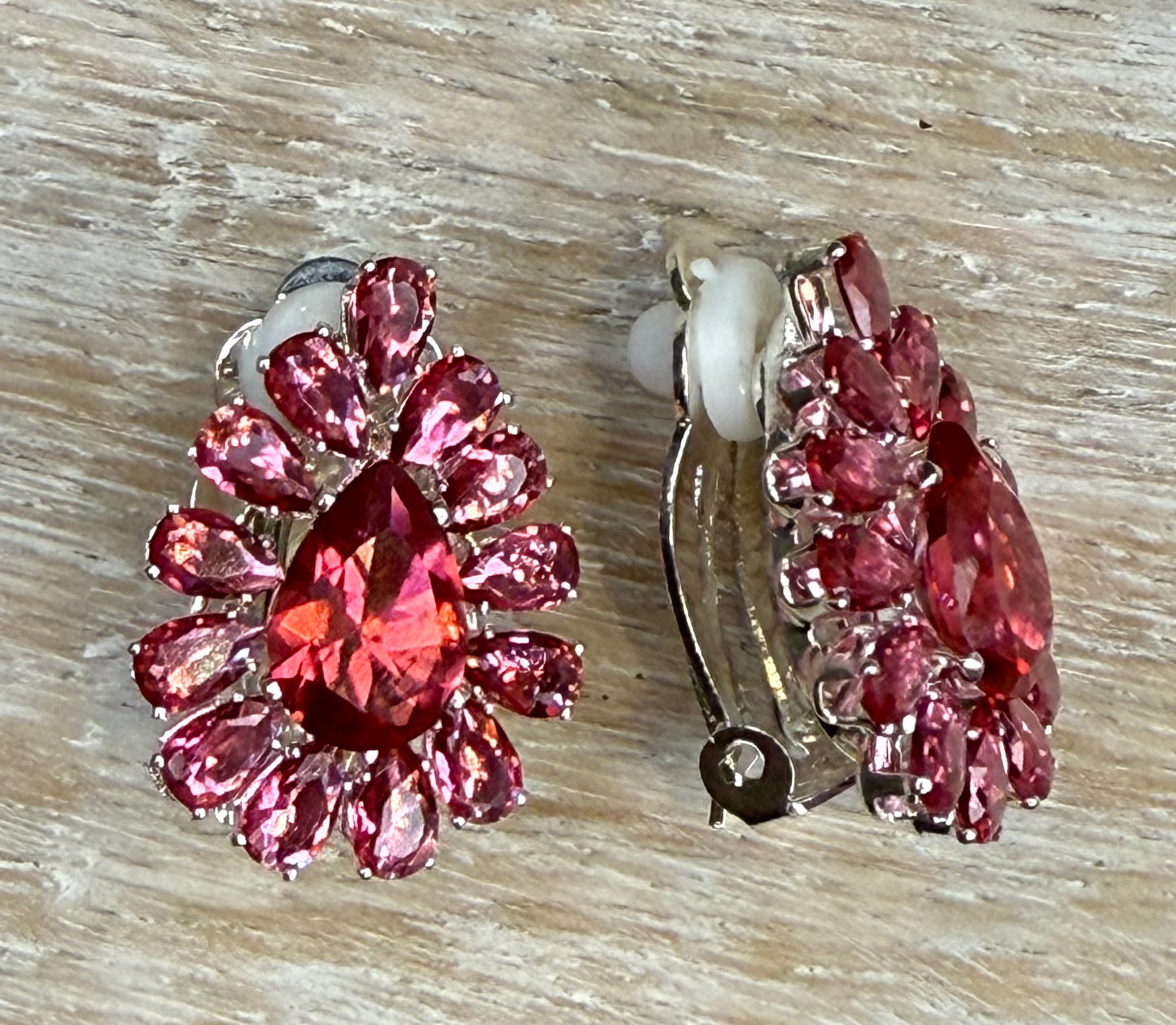 Pink Sparkly Clip on Earring