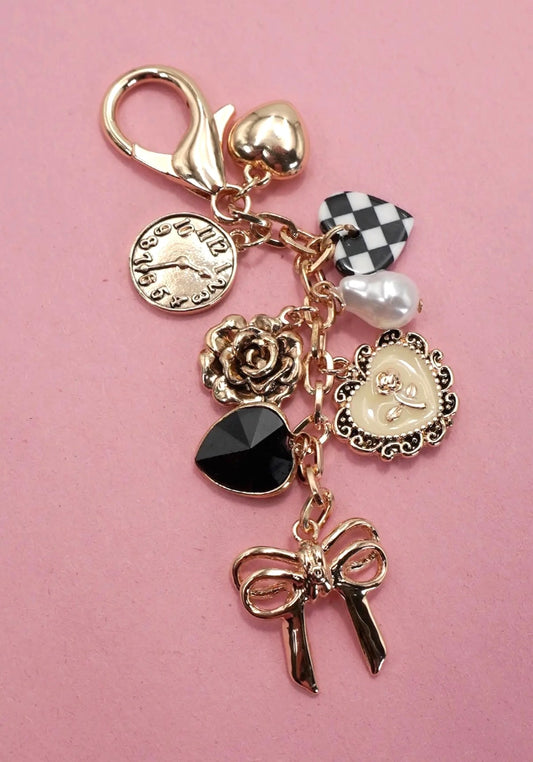 Bow Checker Bag Charm