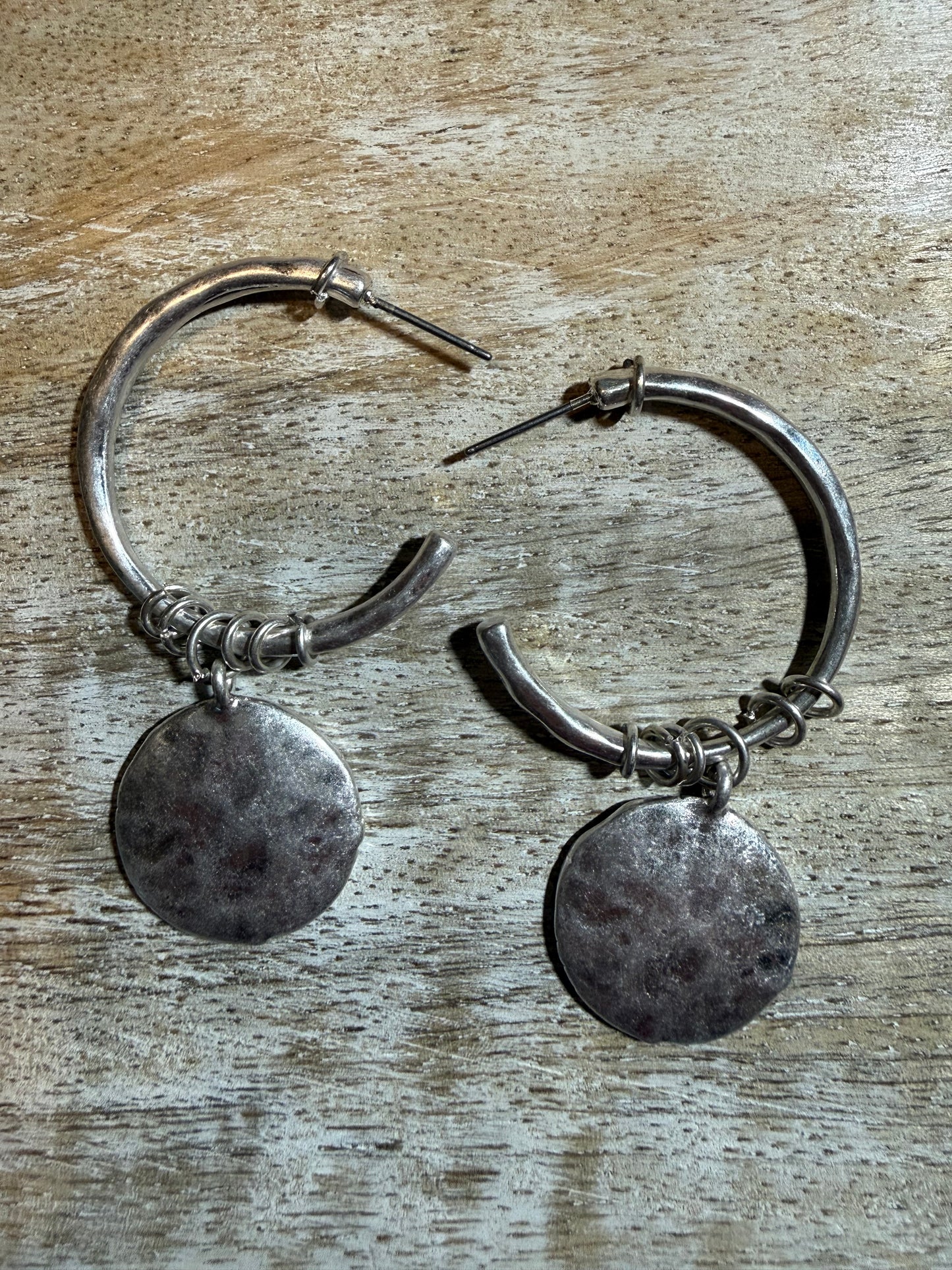 Huggie Metal Round Dangle Earring