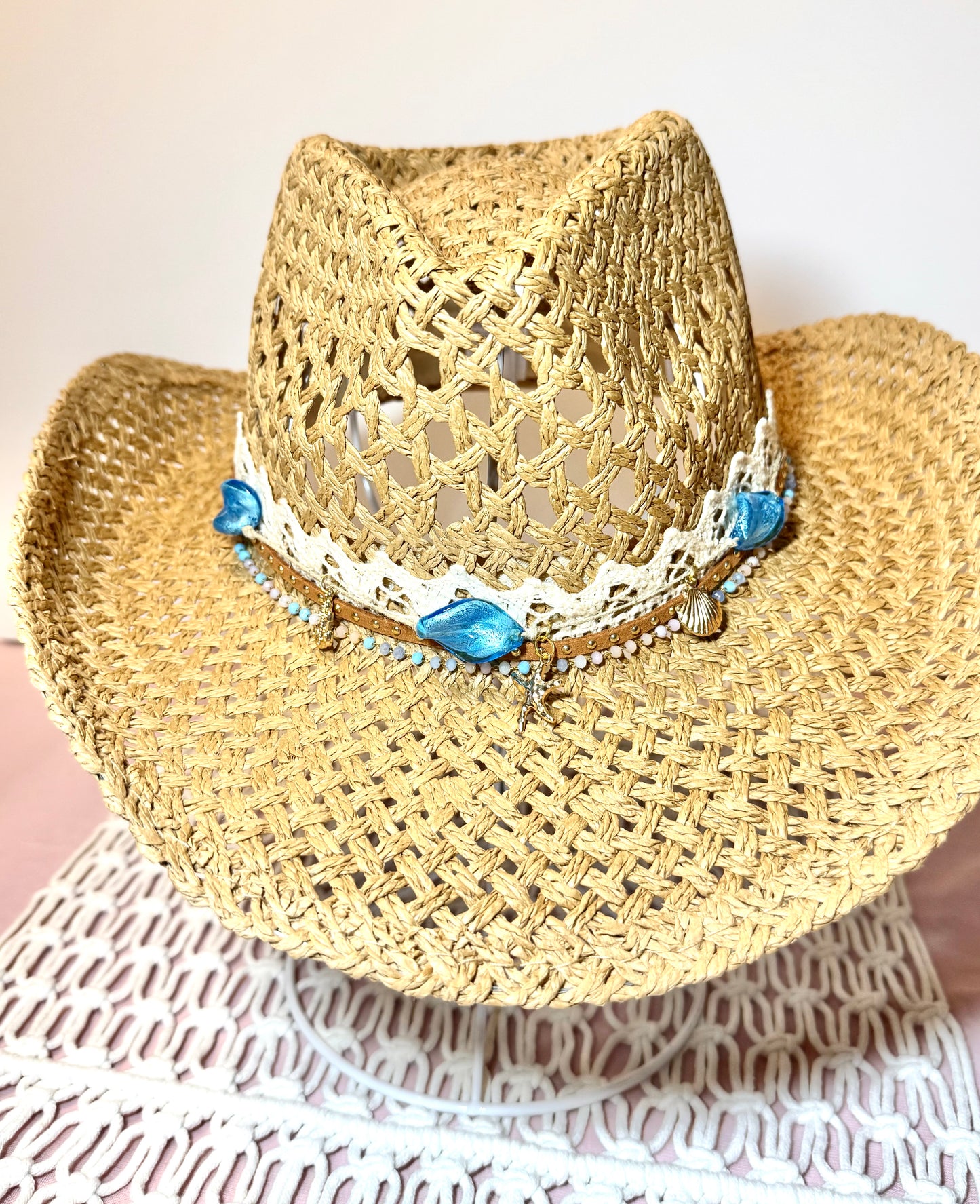 Coastal Seashell Cow Girl Hat