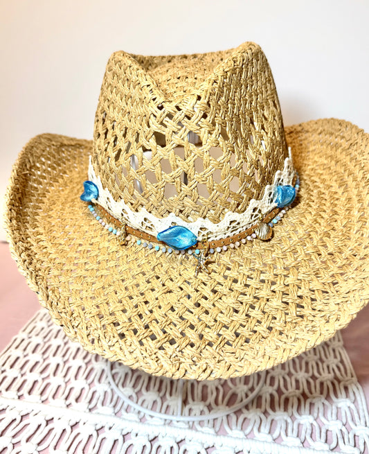 Coastal Seashell Cow Girl Hat