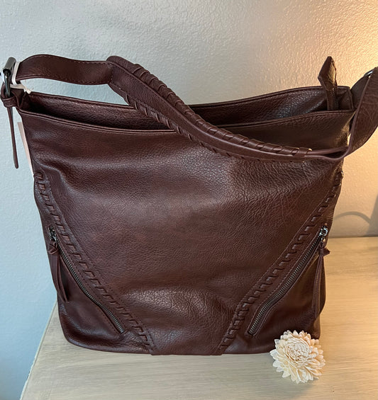 MODERN ZIPPER SHOULDER HOBO BAG