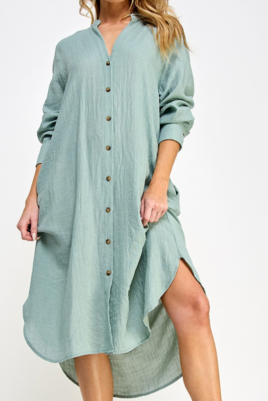 Sage Shirt Dress