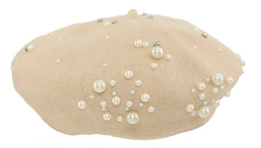 Beige Beret Hat